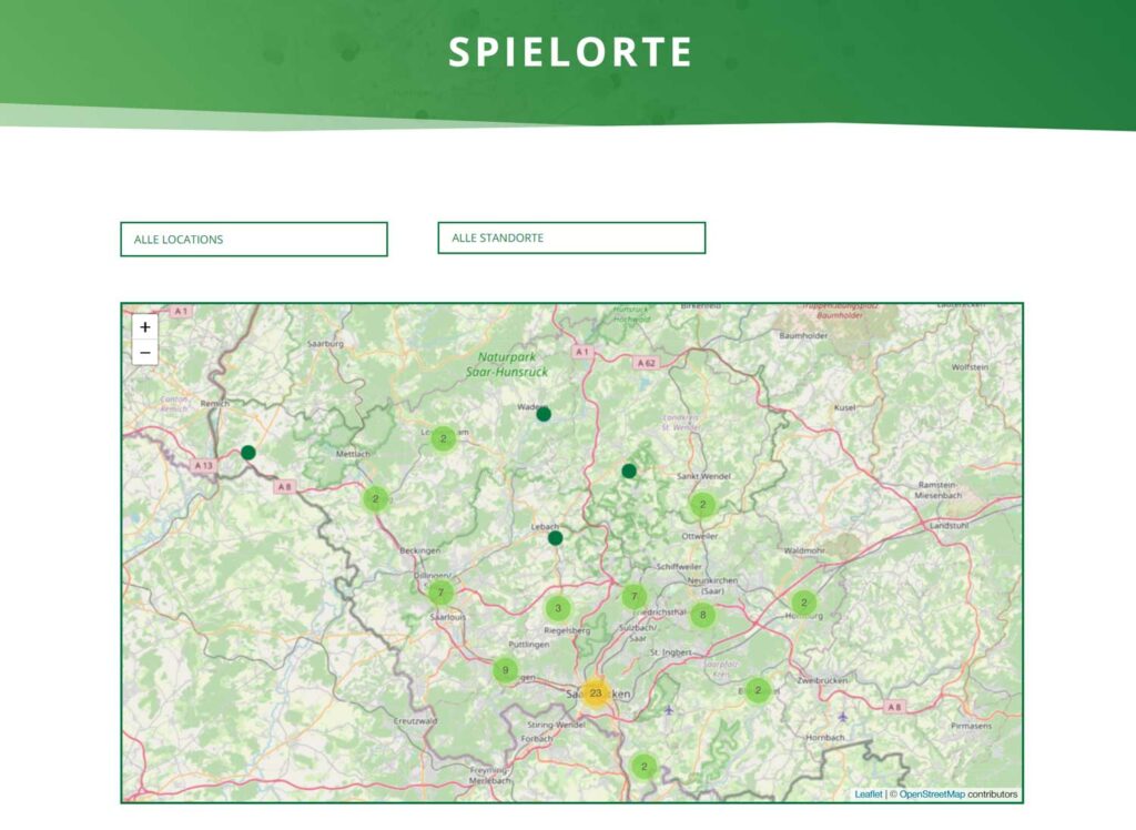 Interaktive Karte – Spielorte im Saarland – Freie Szene Saar